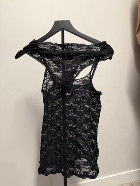 smart & sexy Black Lace Sheer Chemise Tank